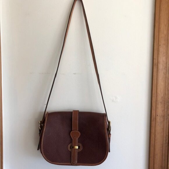DOONEY & BOURKE Saddlebag Maroon Brown Green Label Shoulder Bag Vintage … - Picture 4 of 17